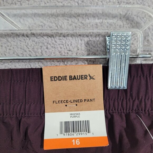 NEW Eddie Bauer Womens 16 Fleece-Lined Jogger Pants Purple - Picture 6 of 9